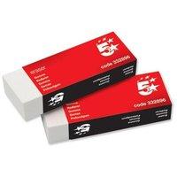 5 Star Office Plastic Eraser Paper-sleeved 60x21x12mm [Pack 10]