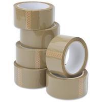 5 Star Value Packaging Tape 50mmx66m Buff [Pack of 6]