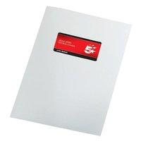 5 Star (A4) Binding Covers 250gsm with Window Gloss (White) Box of 50 Pairs