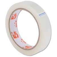 5 Star Office Clear Tape Roll Large Easy-tear Polypropylene 40 Microns 19mm x 66m [Pack 8]