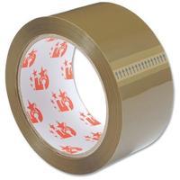 5 Star Office Packaging Tape Polypropylene 50mm x 66m Buff [Pack 6]