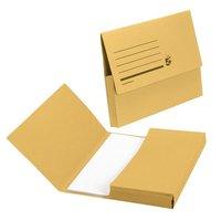 5 star document wallet half flap foolscap 285gms yellow pack of 50