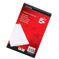 5 Star Spiral Notepad Headbound Ruled 160 Pages 200x125mm [Pack 10]
