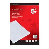 5 Star (A4) Ruled Analysis Pad 8 Cash Column with 80 Pages