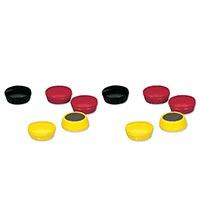 5 Star Office Assorted Round Plastic Covered 25mm Magnets (10 Pack)