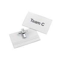 5 star 45x75mm office name badge with combi clip pack of 50