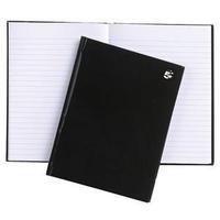 5 star a5 notebook casebound hard cover ruled black pack of 5