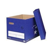 5 star superstrong foolscap archive storage box with separate lid blue ...