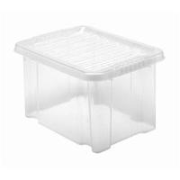 5 Star (24 Litre) Storage Box Plastic with Lid Stackable (Clear)