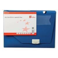 5 Star (A4) Office Document Box Polypropylene 60mm Capacity 600 Sheets (Blue)