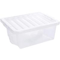 5 star 16l storage box stackable clip on lid clear