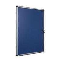 5 Star (900x600mm) Glazed Noticeboard Display Case with Aluminium Trim (Blue/Silver)