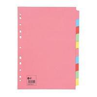 5 star subject dividers multipunched manilla board 10 part a4 assorted ...