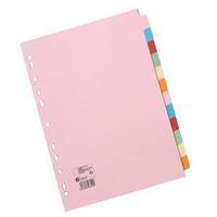 5 Star Subject Dividers Multipunched Manilla Board 12-Part A4 Assorted [Pack 10]