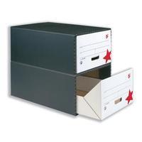 5 Star Archive Storage Drawer (Red/White) Pack of 5