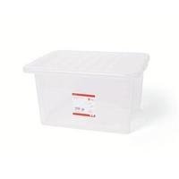 5 Star Storage Box Plastic with Lid Stackable 35 Litre Clear Ref 12455