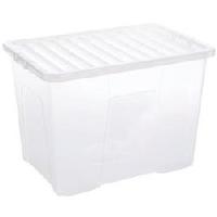 5 star 80l storage box stackable clip on lid clear