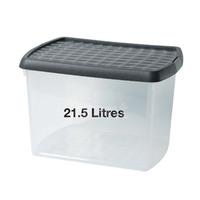 5 Star Elite - 21.5L Plastic Storage Box & Clip on Lid