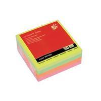 5 Star Re-Move Notes Cube Pad of 320 Sheets 76x76mm Neon Rainbow