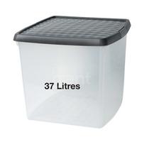 5 Star Elite - 37L Plastic Storage Box & Clip on Lid