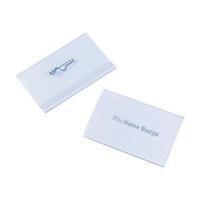 5 star 40 x 75mm name badges landscape with pin pack of 100