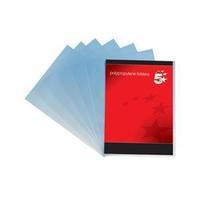 5 Star Office (A4) Folder Cut Flush Polypropylene Copy-safe Translucent (Frosted Clear) Pack of 100