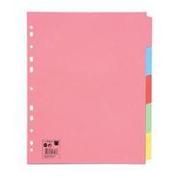 5 Star Subject Dividers Multipunched Manilla Board 5-Part Extra Wide A4 Assorted