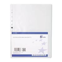 5 Star Elite Presentation Punched Pocket Polypropylene Top-opening 120 Micron A4 Clear [Pack 10]