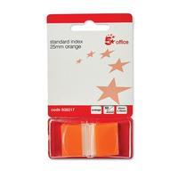 5 Star Standard Index Flags 50 Sheets Per Pad 25 x 45mm Orange (Pack of 5)