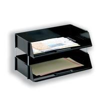 5 Star (A4/Foolscap) Wide Entry High-impact Polystyrene Stackable Letter Tray (Black)