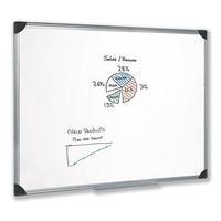 5 Star (900 x 600mm) Whiteboard Drywipe Magnetic with Pen Tray and Aluminium Trim