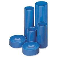 5 Star Desk Tidy with 6 Compartment Tubes (Blue)