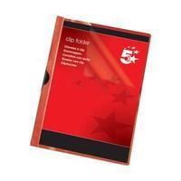 5 star a4 clip folder 6mm spine for 60 sheets red pack of 25