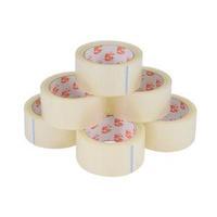 5 Star (50mm x 66m) Packaging Tape Roll Polypropylene Low Noise Clear Pack of 6