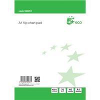 5 Star (A1) Flipchart Recycled Pad Perforated 40 Sheets (White) Pack of 5