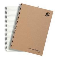 5 Star Notebook Wirebound Hard Cover Recycled 80gsm A4 Manilla [Pack 5]
