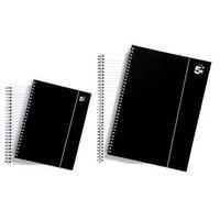 5 Star Notebook Wirebound Polypropylene Elasticated 80gsm A4 Black [Pack 6]