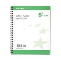 5 Star Eco Spiral Pad 228 x 177mm (Pack of 10)