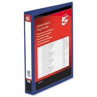 5 star presentation ring binder pvc 4 d ring 25mm size a4 blue pack 10