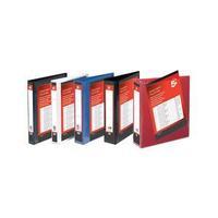 5 star presentation ring binder pvc 4 d ring 65mm size a4 red pack 10