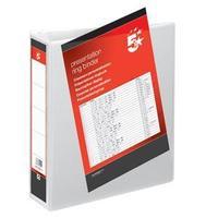 5 Star Presentation Ring Binder PVC 2 D-Ring 65mm Size A4 White Ref 36148 [Pack 10]