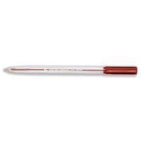 5 Star Ballpoint Pen Clear Barrel Medium 1.0mm Tip 0.7mm Line (Red) Pack of 50 Pens