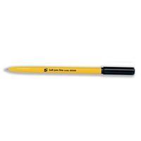 5 Star Ballpoint Pen Yellow Barrel Fine 0.7mm Tip 0.3mm Line (Black) Pack of 50