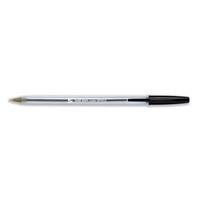 5 Star Clear Ballpoint Pen Medium 1.0mm Tip 0.4mm Line (Black) Pack of 50