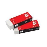 5 Star (60 x 21 x 12 mm) Plastic Eraser Paper-sleeved Pack of 10