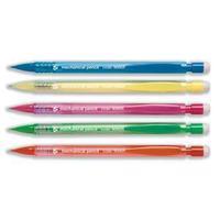 5 Star Disposable Mechanical Pencil Retractable with 3 x 0.7mm Lead Assorted Barrels (Pack of 10 Pencil)