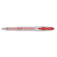 5 Star Roller Gel Pen Clear Barrel 1.0mm Tip 0.5mm Line (Red) Pack of 12