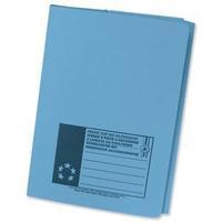 5 Star (Foolscap) Flat File With Pocket Recycled Manilla 285gsm (Blue) Pack of 25