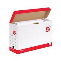 5 Star Transfer Case Hinged Lid Foolscap (Red/White) Pack of 20