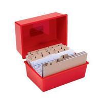 5 Star Card Index Box Capacity 250 Cards 8x5in 203x127mm Red